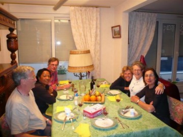 Dîner de pèlerins chez Monique et Claude